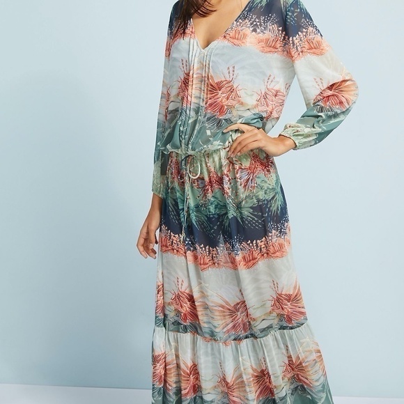 𝅺Anthropologie Lennie Niemeyer Atlantas Sheer Maxi, Size Medium - Picture 10 of 16